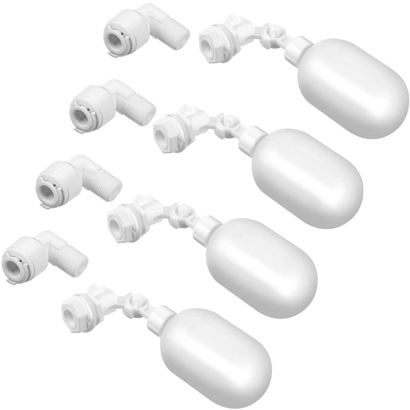 Mudder 4 Pack Float Ball Valve 1/4 Inch Adjustable Plastic Water Filter Float Valve for Ponds, Water Tank, Pump, Trough, Aquariums, Aquaculture, Reservoir - Image 1